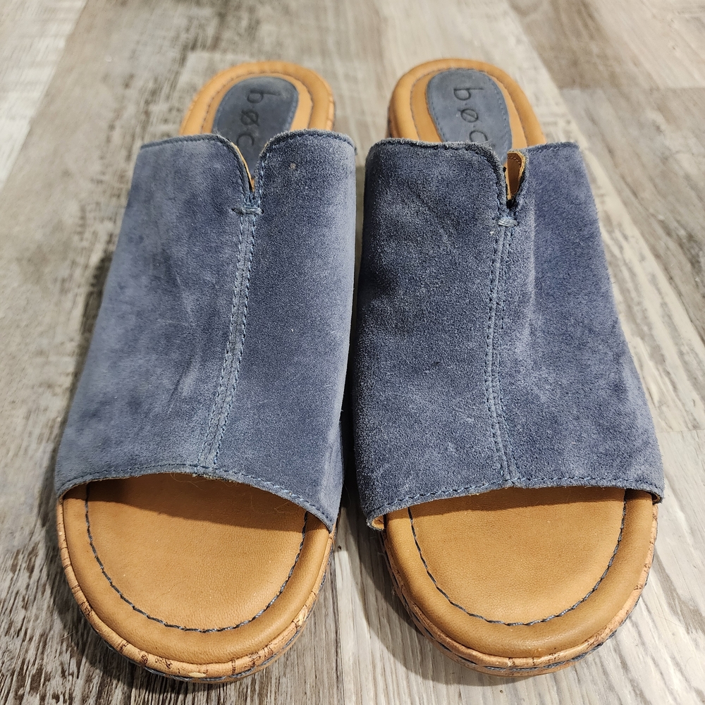 b.o.c. Denim Blue Wedge Sandals - Picture 7 of 8